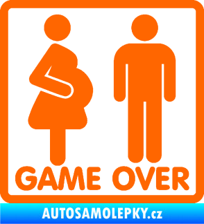 Samolepka Game over varianta jsem v tom Fluorescentní oranžová