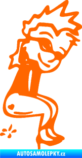 Samolepka Girl čůrá 003 pravá Fluorescentní oranžová