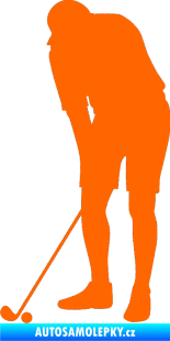 Samolepka Golfista 007 levá Fluorescentní oranžová