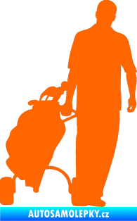 Samolepka Golfista 009 pravá Fluorescentní oranžová