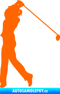 Samolepka Golfistka 013 levá Fluorescentní oranžová