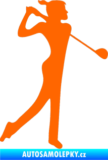 Samolepka Golfistka 016 pravá Fluorescentní oranžová
