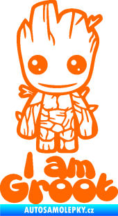 Samolepka Groot 001 levá s nápisem Fluorescentní oranžová