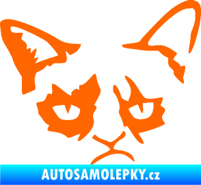 Samolepka Grumpy cat 001 pravá Fluorescentní oranžová
