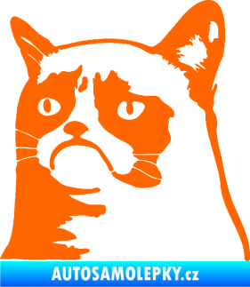 Samolepka Grumpy cat 002 levá Fluorescentní oranžová