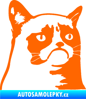 Samolepka Grumpy cat 002 pravá Fluorescentní oranžová