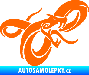 Samolepka Had 001 pravá zmije Fluorescentní oranžová