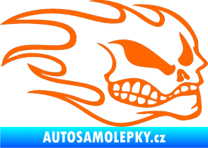 Samolepka Head - lebka- pravá Fluorescentní oranžová