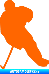 Samolepka Hokejista 003 levá Fluorescentní oranžová