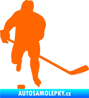Samolepka Hokejista 008 pravá Fluorescentní oranžová
