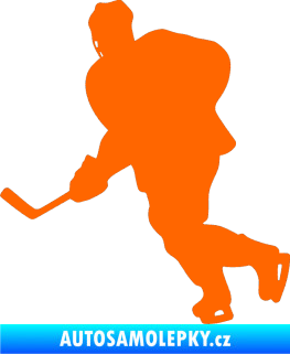 Samolepka Hokejista 009 levá Fluorescentní oranžová