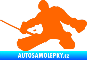 Samolepka Hokejista 015 levá brankář Fluorescentní oranžová