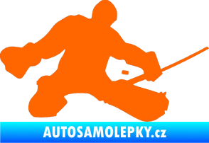 Samolepka Hokejista 015 pravá brankář Fluorescentní oranžová