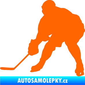 Samolepka Hokejista 016 levá Fluorescentní oranžová