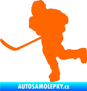 Samolepka Hokejista 017 levá Fluorescentní oranžová