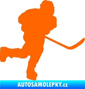Samolepka Hokejista 017 pravá Fluorescentní oranžová