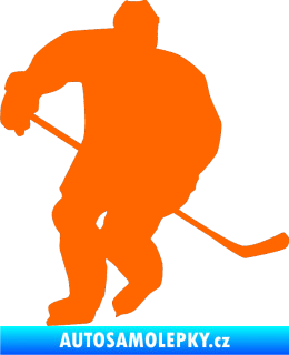 Samolepka Hokejista 020 levá Fluorescentní oranžová