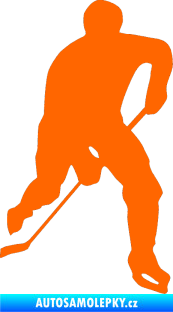 Samolepka Hokejista 022 pravá Fluorescentní oranžová