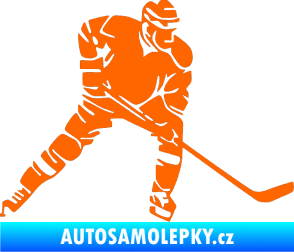 Samolepka Hokejista 026 pravá Fluorescentní oranžová