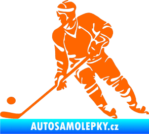 Samolepka Hokejista 027 levá Fluorescentní oranžová