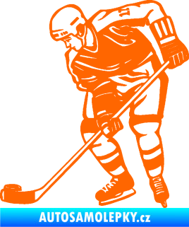 Samolepka Hokejista 029 levá Fluorescentní oranžová