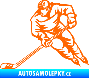 Samolepka Hokejista 030 levá Fluorescentní oranžová