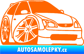 Samolepka Honda Civic karikatura pravá Fluorescentní oranžová