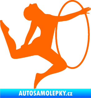 Samolepka Hula Hop 002 pravá gymnastka s obručí Fluorescentní oranžová
