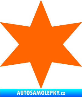 Samolepka Hvězda 002 Fluorescentní oranžová