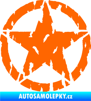 Samolepka Hvězda Army 010 potrhaná Fluorescentní oranžová