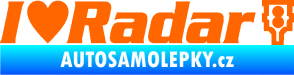 Samolepka I love radar nápis Fluorescentní oranžová