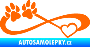 Samolepka Infinity 003 pravá srdce a tlapky Fluorescentní oranžová