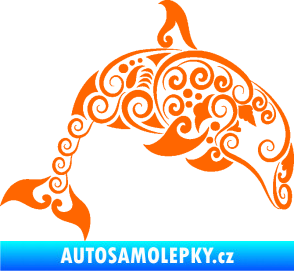 Samolepka Interiér 015 pravá delfín  Fluorescentní oranžová