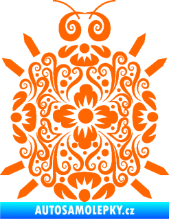 Samolepka Interiér 016 brouček květiny Fluorescentní oranžová