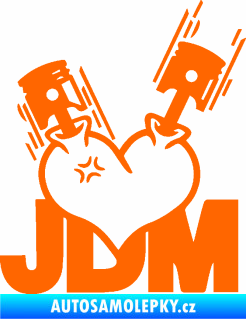 Samolepka JDM heart  Fluorescentní oranžová