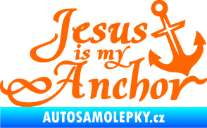 Samolepka Jesus is my anchor Fluorescentní oranžová
