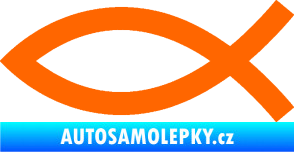 Samolepka Jesus rybička 002 křesťanský symbol Fluorescentní oranžová