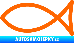 Samolepka Jesus rybička 006 křesťanský symbol Fluorescentní oranžová