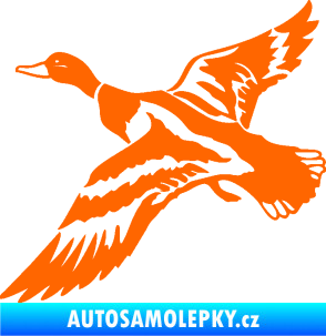 Samolepka Kachna divoká 001 levá kačer Fluorescentní oranžová