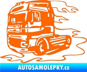 Samolepka Kamion 003 levá nákladní auto Fluorescentní oranžová