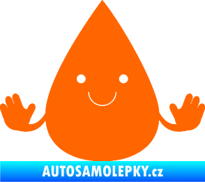 Samolepka Kapka 001 veselá Fluorescentní oranžová