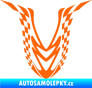 Samolepka Kapota 006 šachovnice Fluorescentní oranžová