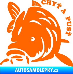 Samolepka Kapr 004 chyť a pusť levá Fluorescentní oranžová
