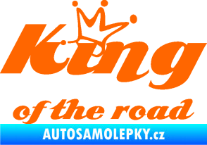Samolepka King of the road nápis Fluorescentní oranžová