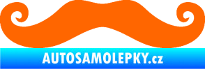 Samolepka Knír 001 movember, moustache styl Fluorescentní oranžová