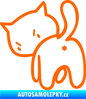 Samolepka Kočičí zadek 003 levá Fluorescentní oranžová
