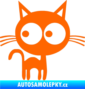 Samolepka Kočička 001 pravá Fluorescentní oranžová