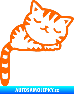 Samolepka Kočka 004 pravá Fluorescentní oranžová