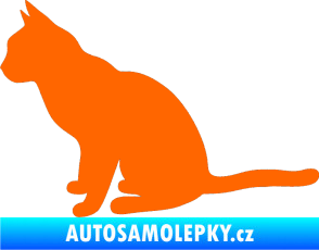 Samolepka Kočka 008 levá Fluorescentní oranžová