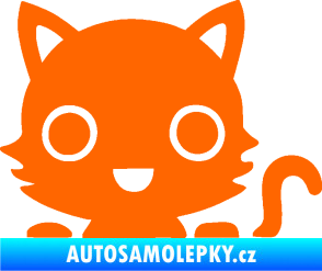 Samolepka Kočka 014 pravá kočka v autě Fluorescentní oranžová